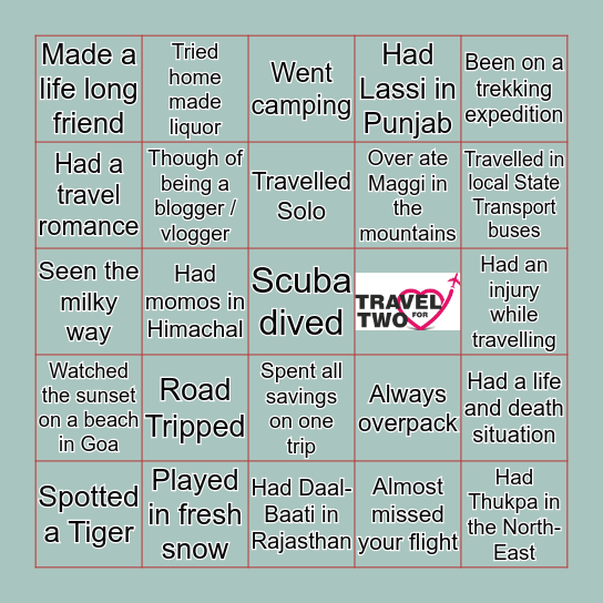 The Ultimate Travel Bingo Card