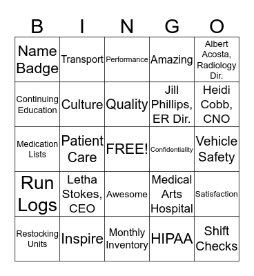 Orientation BINGO Card