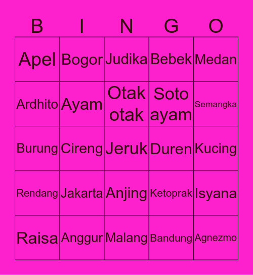 LILIS CANTIQ Bingo Card