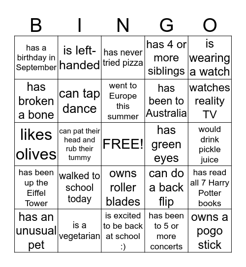 Find Someone Who... Bingo Card