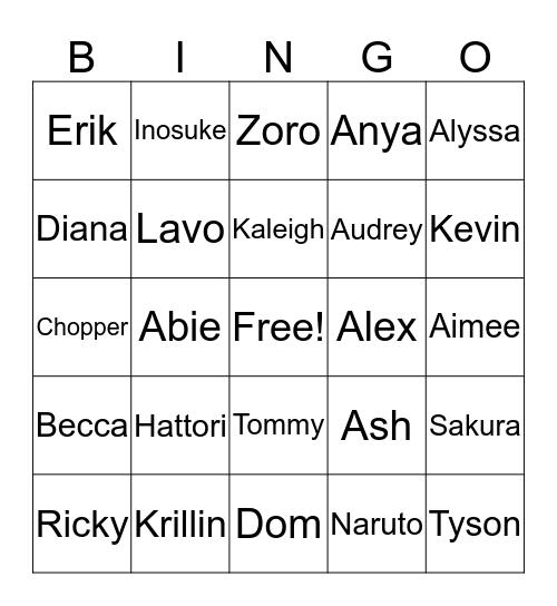 ALT Bingo Card