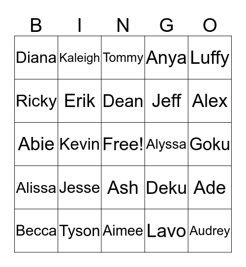 ALT Bingo Card