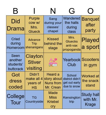 SALEM CHRISTIAN SCHOOL Bingo Card