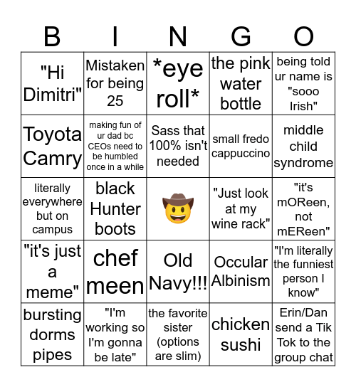 Maureen Bingo!!!!!!!! Bingo Card