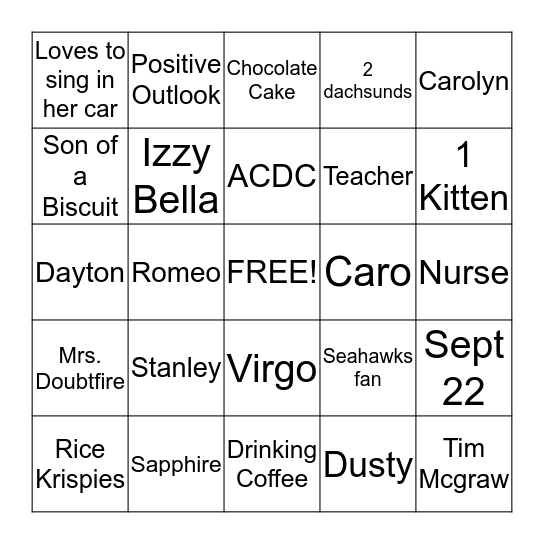 Bingo Card