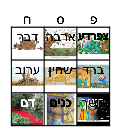 מכות בכורות Bingo Card