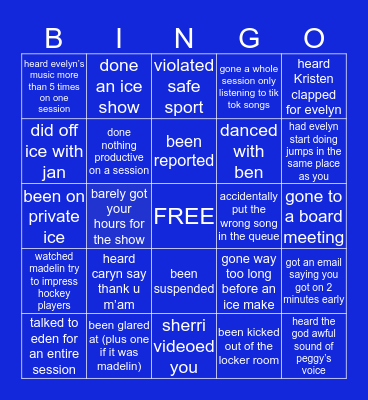 ⛸NAFSC bingo⛸ Bingo Card