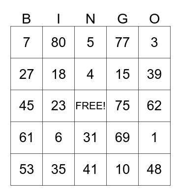 SMITH FAMILY REUNION - 2014 Bingo Card