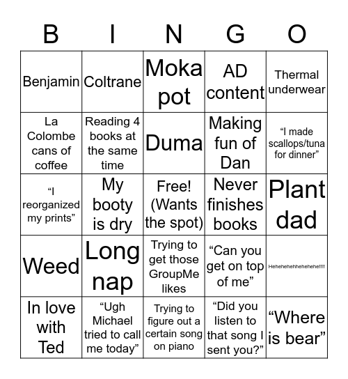 Pup Bingo Card