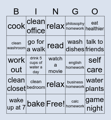 Nithya’s Bingo Card