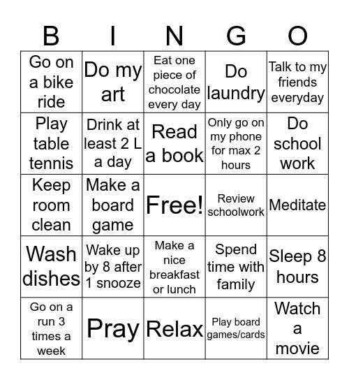 Nyah Bingo Card