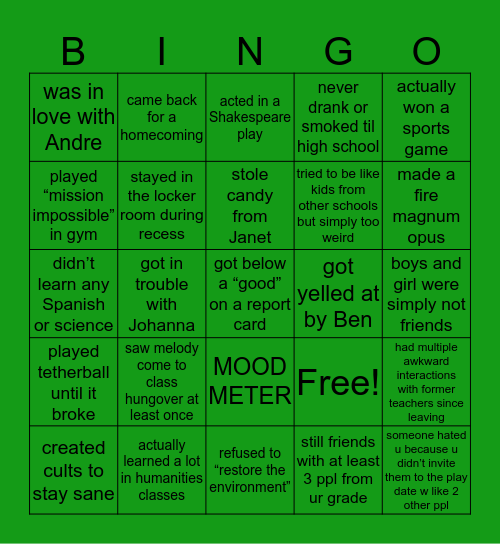 BHMS bingo 🥵🥵🥵 Bingo Card