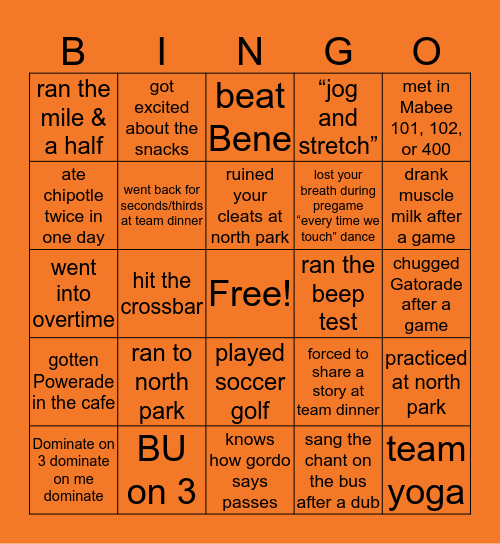 BUWS ⚽️ Bingo Card