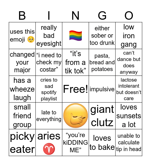 Noodilee’s Bingo Card