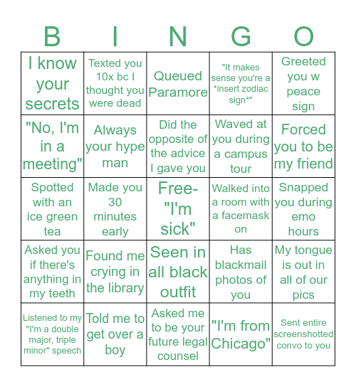 MEREDITH FERGUSON Bingo Card