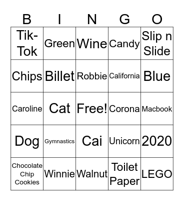 Morell Yates Bingo Party v2 Bingo Card