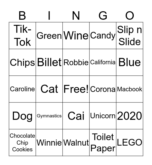 Morell Yates Bingo Party v2 Bingo Card