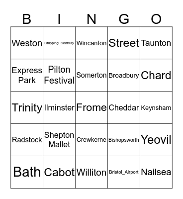 Station Code Bingo Card