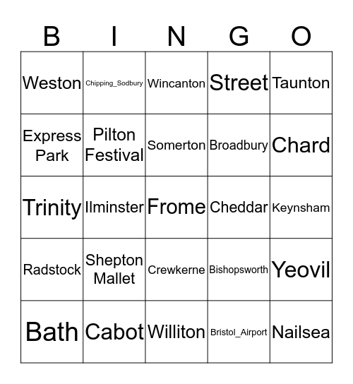 Station Code Bingo Card
