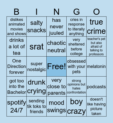 klankles Bingo Card