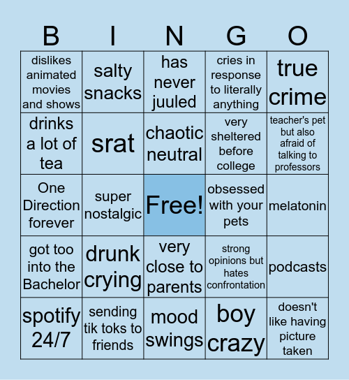 klankles Bingo Card