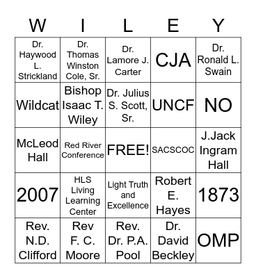 Wiley Trivia Bingo Card