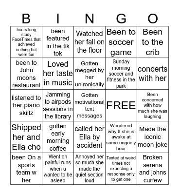 🌙 Bingo Card