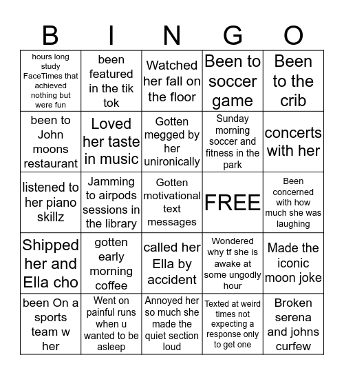 🌙 Bingo Card