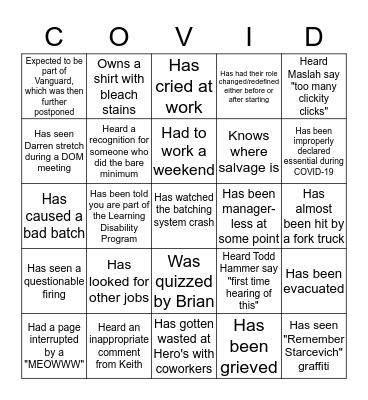 Joliet Bingo Card