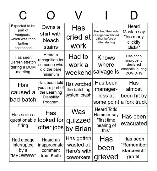 Joliet Bingo Card