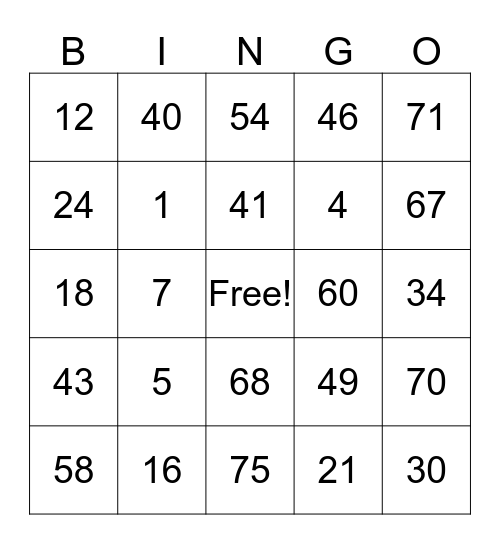 Palm Sunday Bingo Card