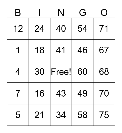 Palm Sunday Bingo Card