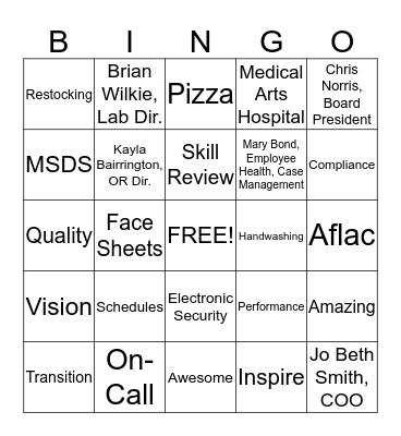 Orientation BINGO Card