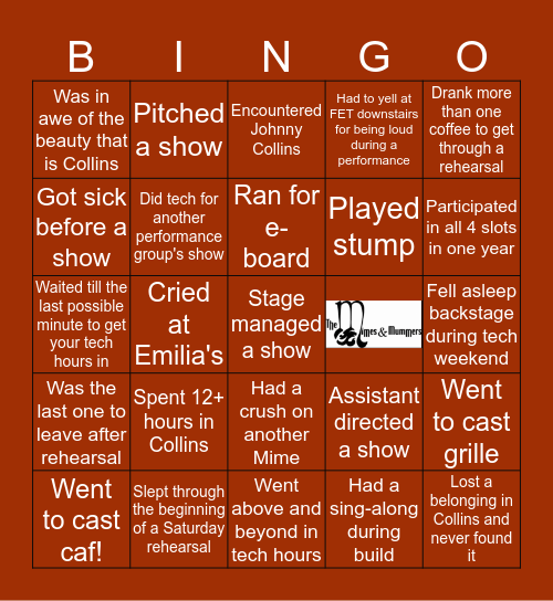 Mimes Bingo!! Bingo Card
