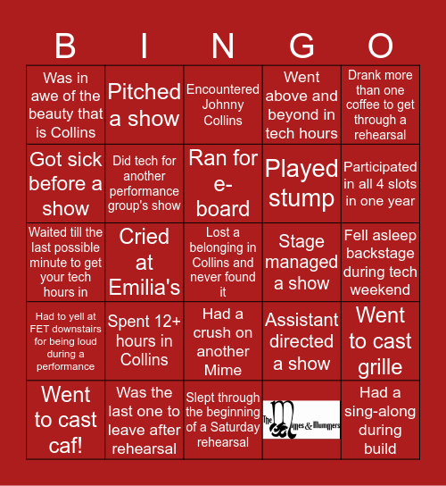 Mimes Bingo!! Bingo Card