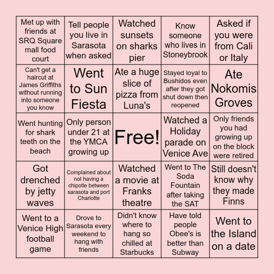 Bingo Venice Edition Bingo Card