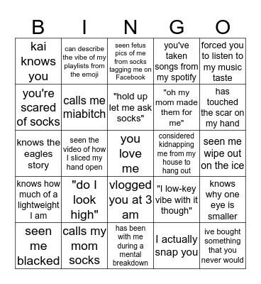 miabitch Bingo Card