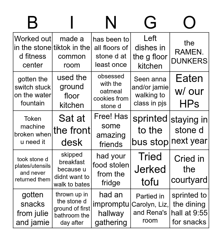 SIG DELTS BINGO! Bingo Card