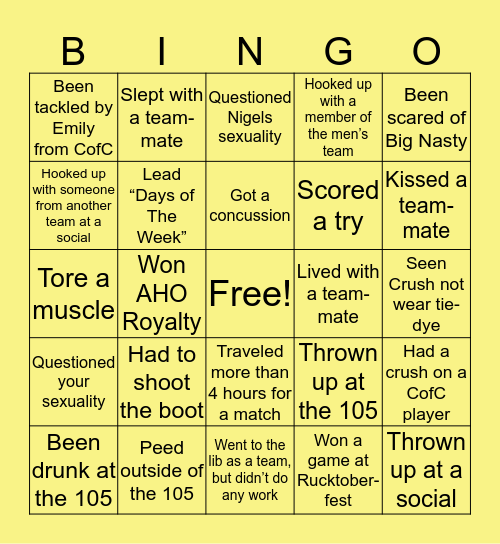 AHO Bingo Card