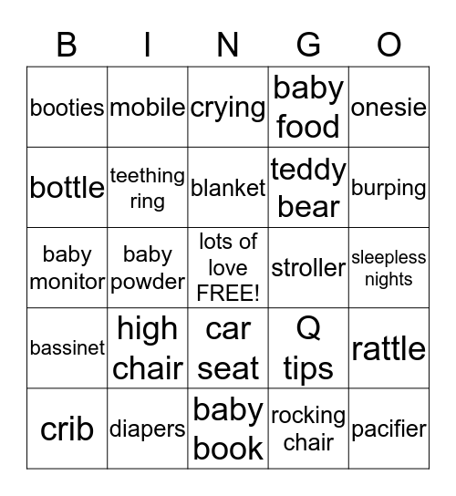 BABY Bingo Card