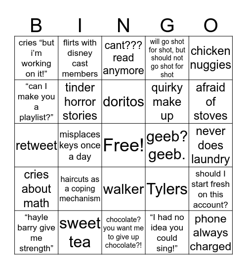 buttchugginbingo Card