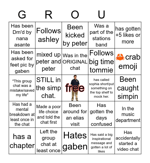 Group Chat Bingo Card