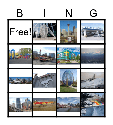 Calgary Landmarks Bingo Card