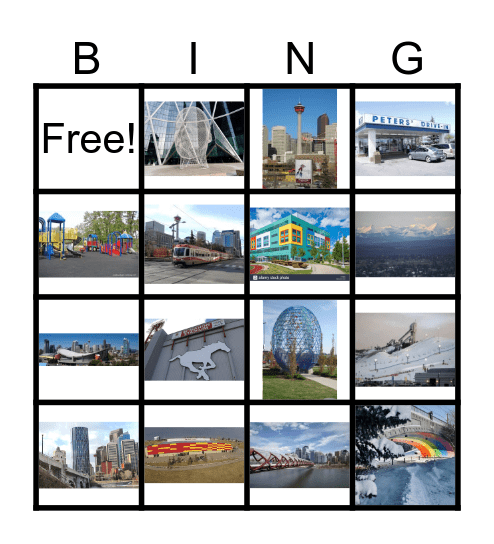 Calgary Landmarks Bingo Card