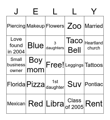 How similar are you to Bingo Card