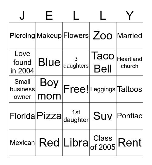 How similar are you to Bingo Card
