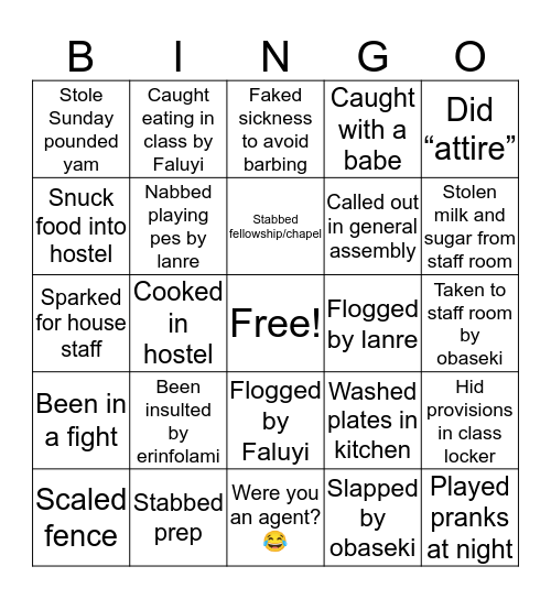 Wexford Bingo Card