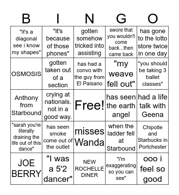 DMPA Bingo Card