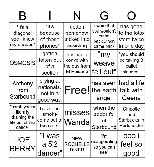DMPA Bingo Card