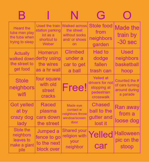 DUNKIN DONUTS ESTATES Bingo Card